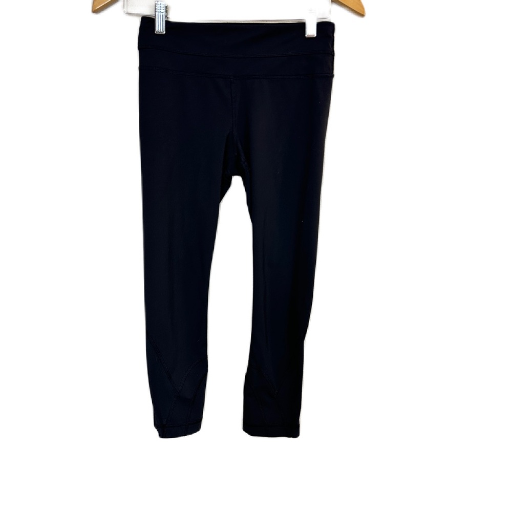 Lululemon Run Inspire Solid Black Crop Pant Tight Legging Yoga Women’s‎ Sz 4